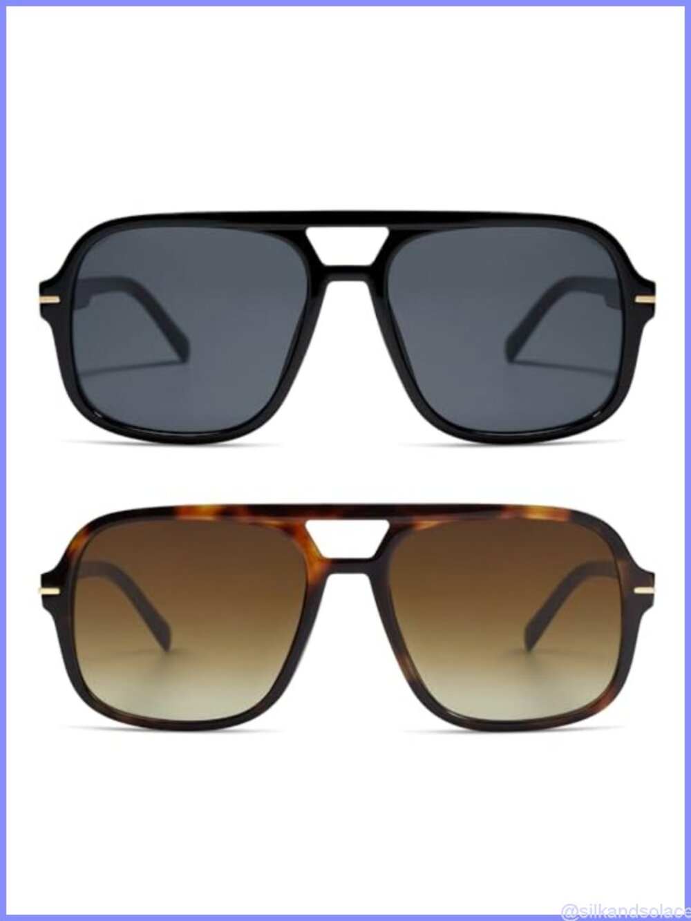 Square Aviator Sunglasses UV Protection Lightweight Full Frame Unisex